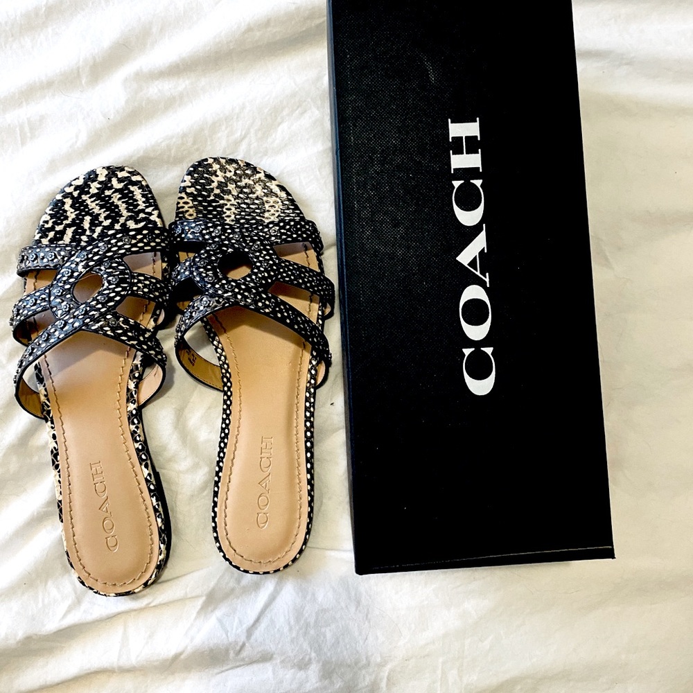 Coach Snakeskin print leather sandals